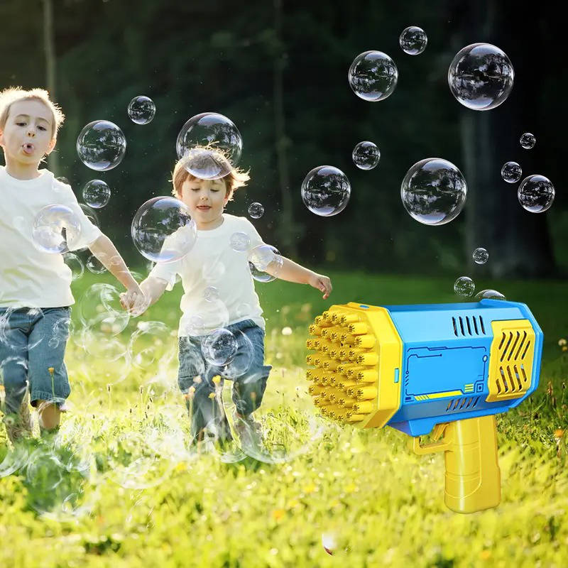 Kids Bubble Gun Toy Automatic Gatling Style with LED Lights