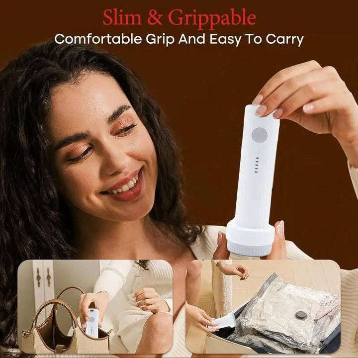 Travel Vacuum Compression Bags Set with Pump Cordless Space Saving