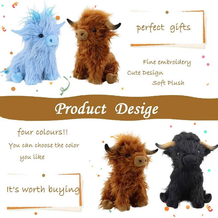 Kids Plush Stuffed Animal Soft Cuddly Cow Toy