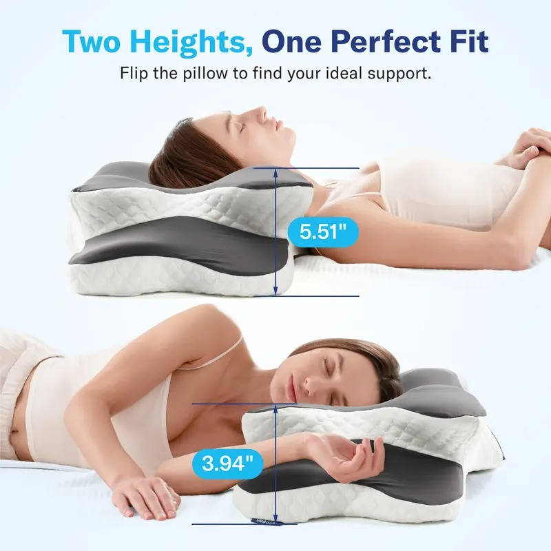 Adjustable Memory Foam Pillow with Neck and Shoulder Support