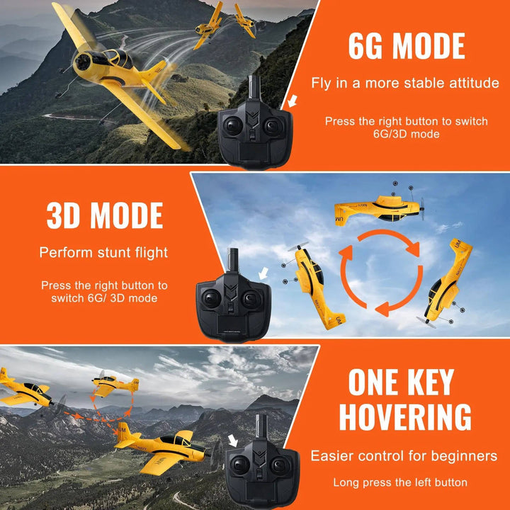 Kids RC Plane Trainer with Gyro Stabilizer 2.4GHz Easy Fly