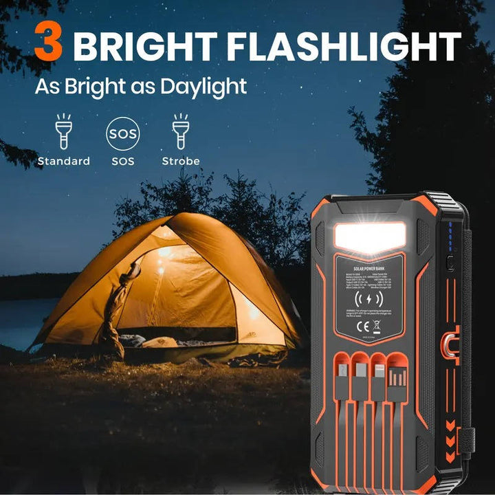Portable Solar Power Bank Wireless Charger 48000mAh with USB-C and