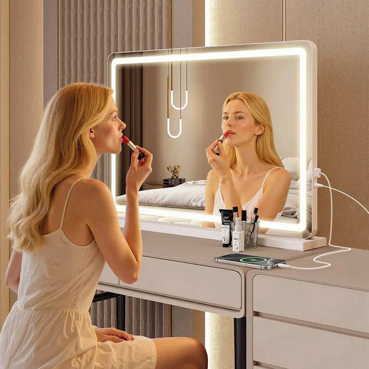 LED Vanity Mirror with Lights Dimmable Touch Screen Makeup Mirror