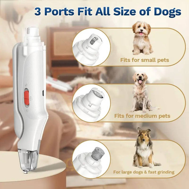 Pet Electric Nail Clipper Grinder LED Low Noise Safe Design