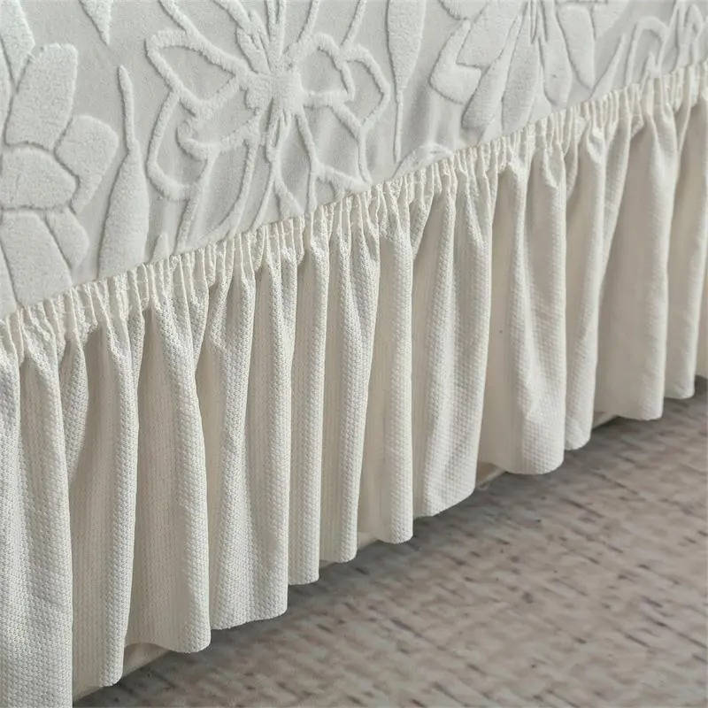 Elastic Sofa Cover Jacquard Fabric Dustproof with Skirt Edge