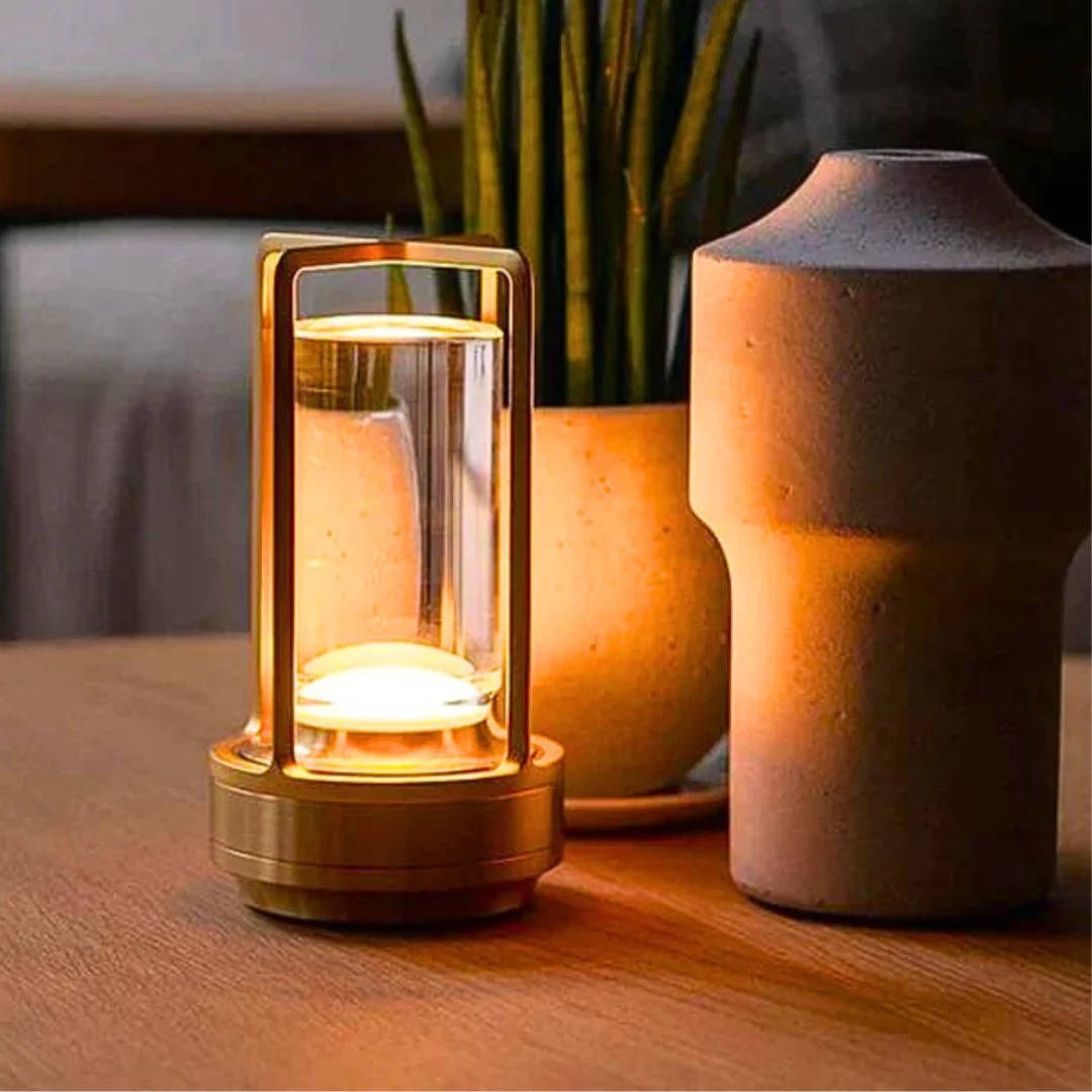 Table Lamp with Crystal Base Touch Dimmer Waterproof Design