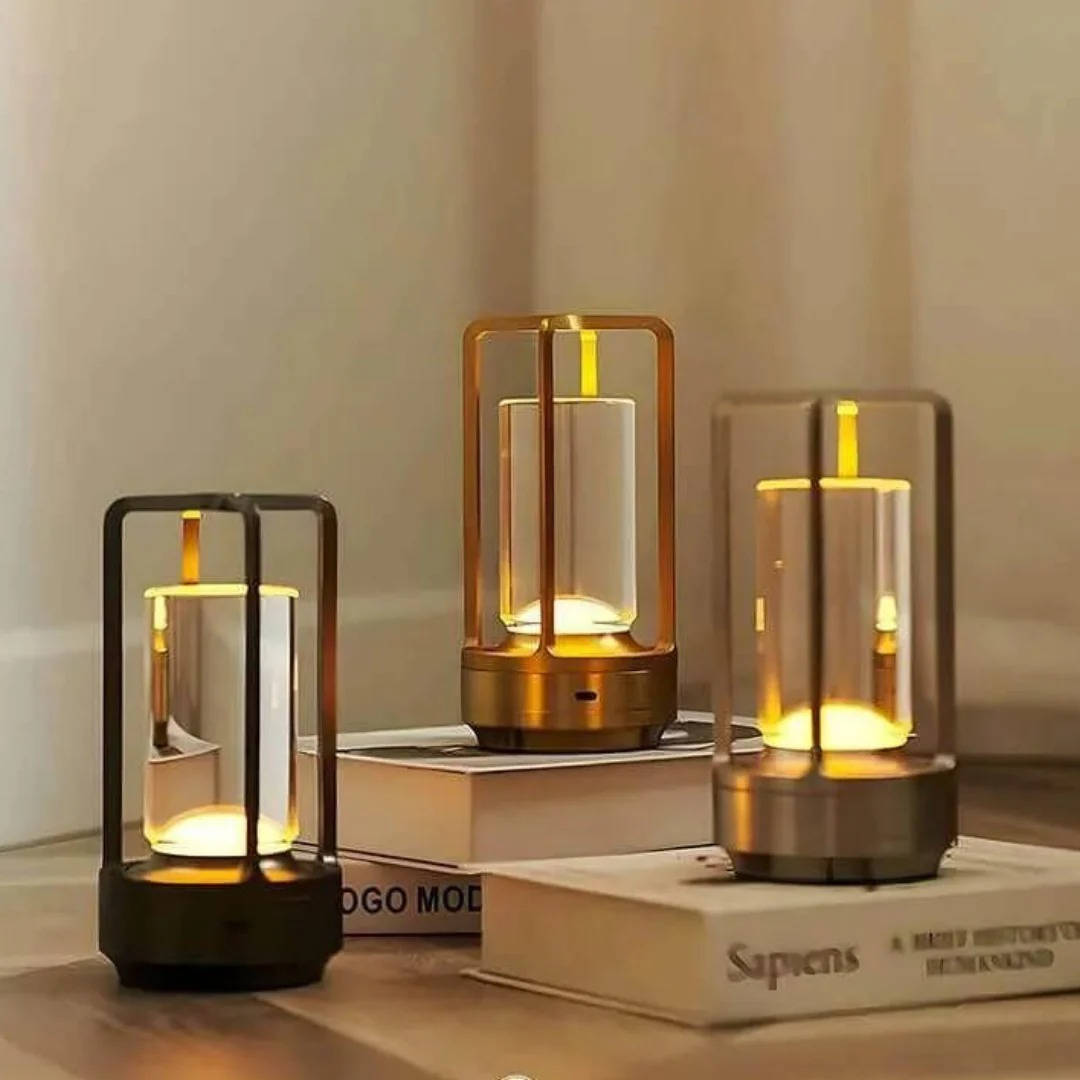 Table Lamp with Crystal Base Touch Dimmer Waterproof Design