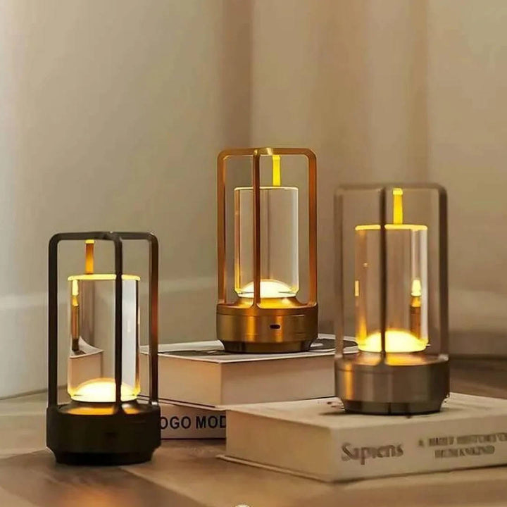 Table Lamp with Crystal Base Touch Dimmer Waterproof Design