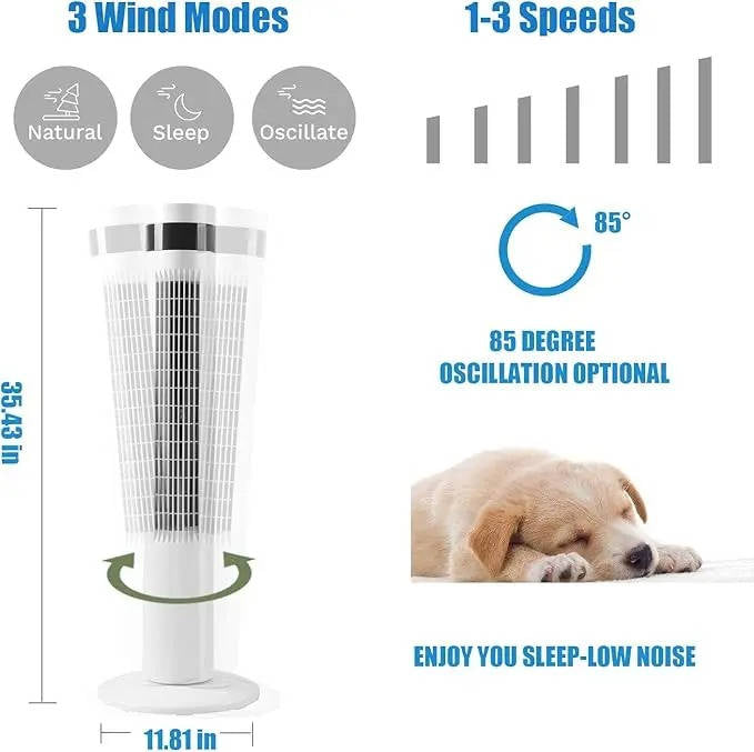 Portable Air Conditioner Bladeless Quiet Adjustable Speed