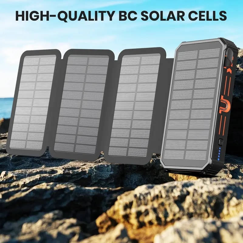 Portable Solar Power Bank Wireless Charger 48000mAh with USB-C and