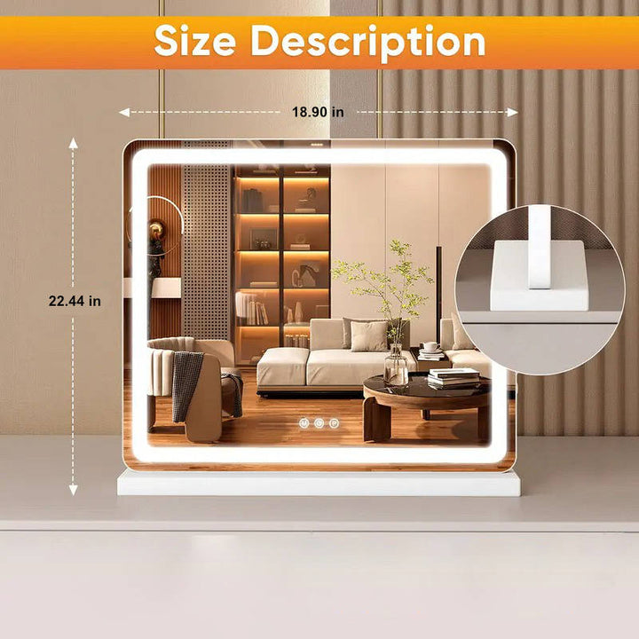 LED Vanity Mirror with Lights Dimmable Touch Screen Makeup Mirror