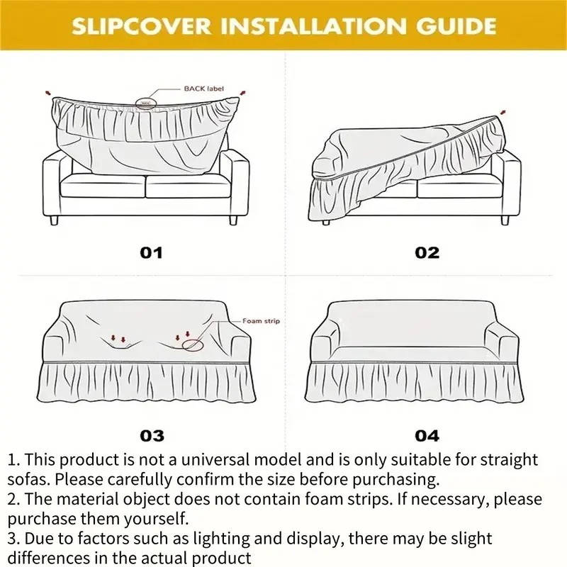 Elastic Sofa Cover Jacquard Fabric Dustproof with Skirt Edge