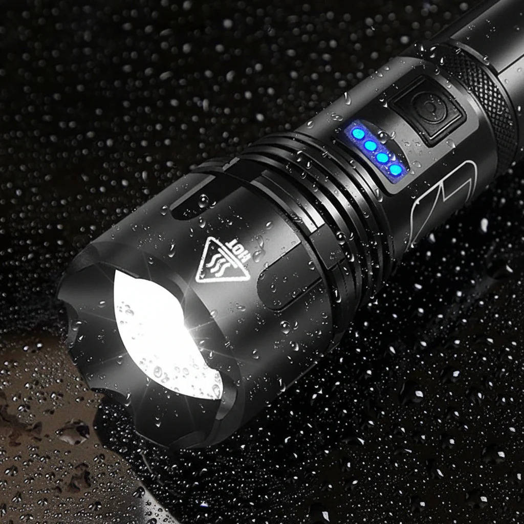 Rechargeable LED Flashlight Aluminum Tactical Zoomable