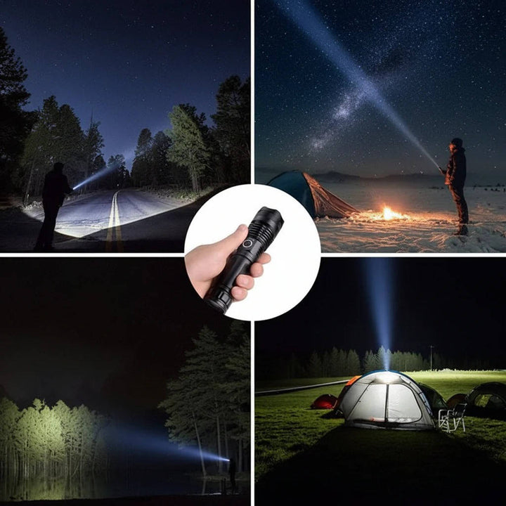 Rechargeable LED Flashlight Aluminum Tactical Zoomable