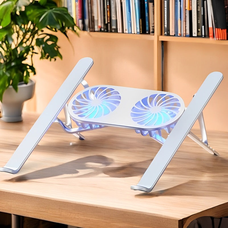 Foldable Laptop Stand with Adjustable Height and Rotating Fans - Lenila