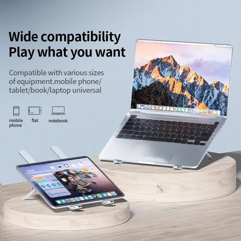 Foldable Laptop Stand with Adjustable Height and Rotating Fans