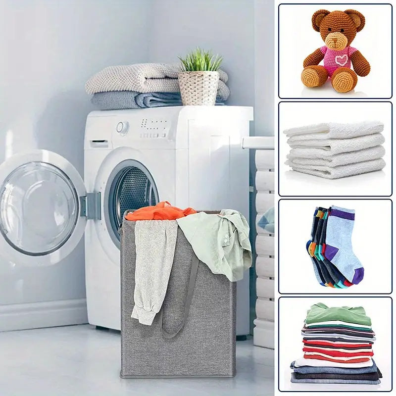 Slim Laundry Hamper with Lid 45L Capacity