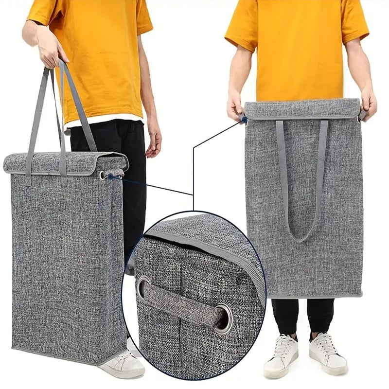 Slim Laundry Hamper with Lid 45L Capacity