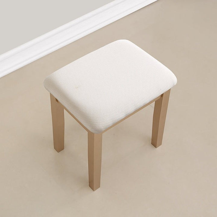 Makeup Vanity Set with Mirror and Upholstered Stool