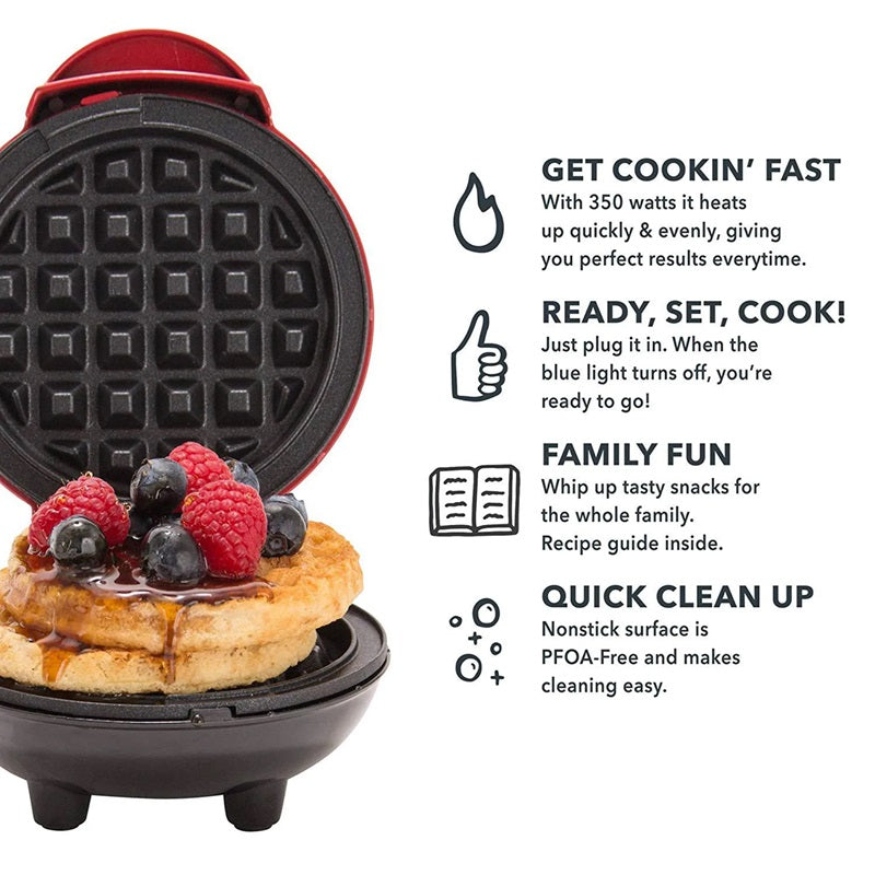 Electric Mini Waffle Maker Nonstick Coating