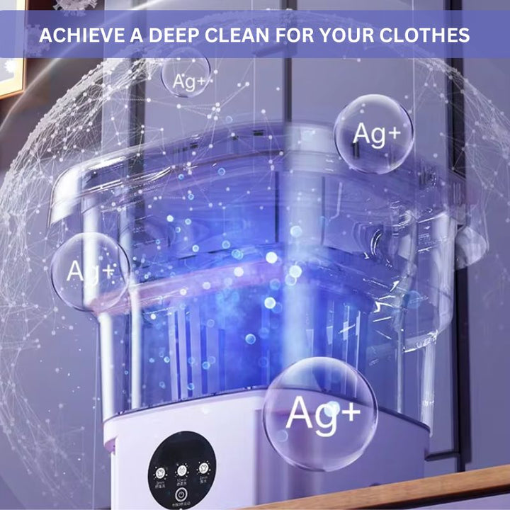 Portable Mini Washing Machine with Dryer Compact Foldable Design