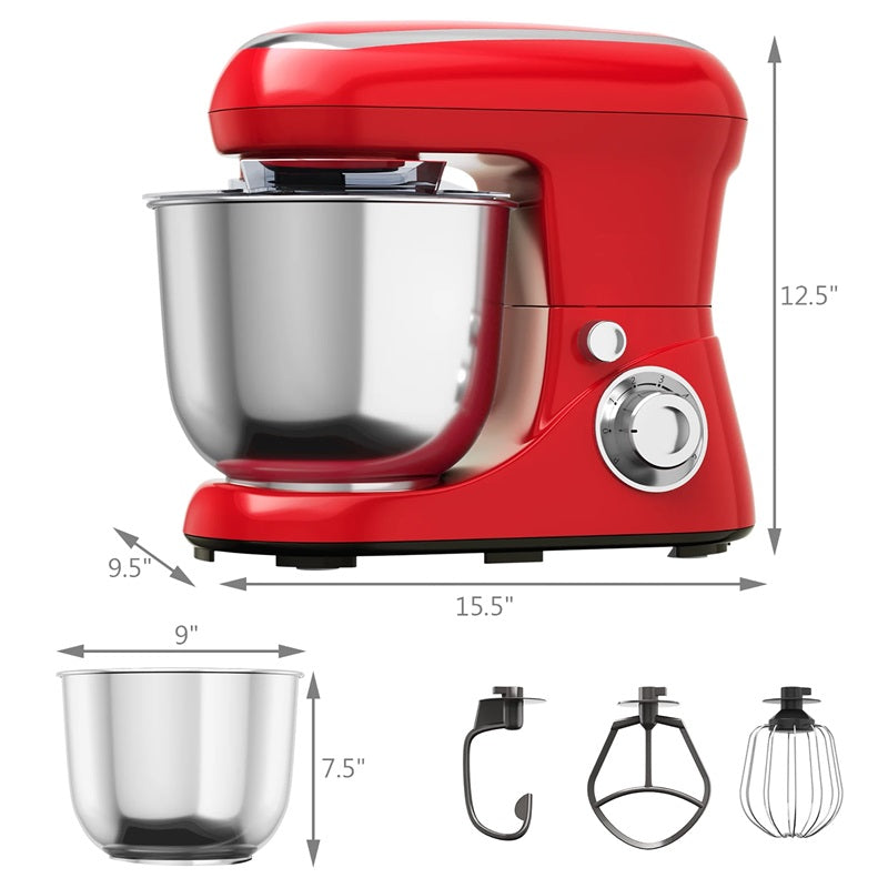 Stand Mixer 6-Speed with Stainless Steel Bowl and Attachments