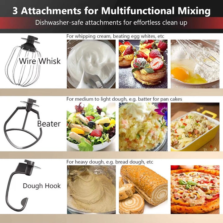 Stand Mixer 6-Speed with Stainless Steel Bowl and Attachments