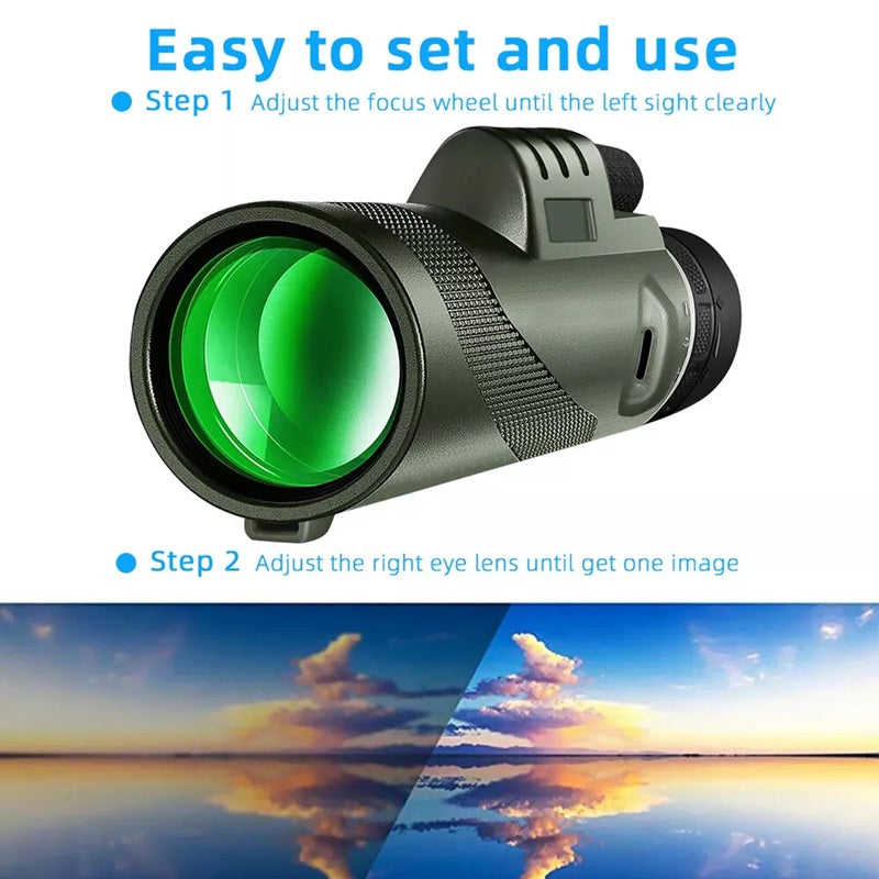 Portable HD Monocular Telescope Compact Lightweight Design