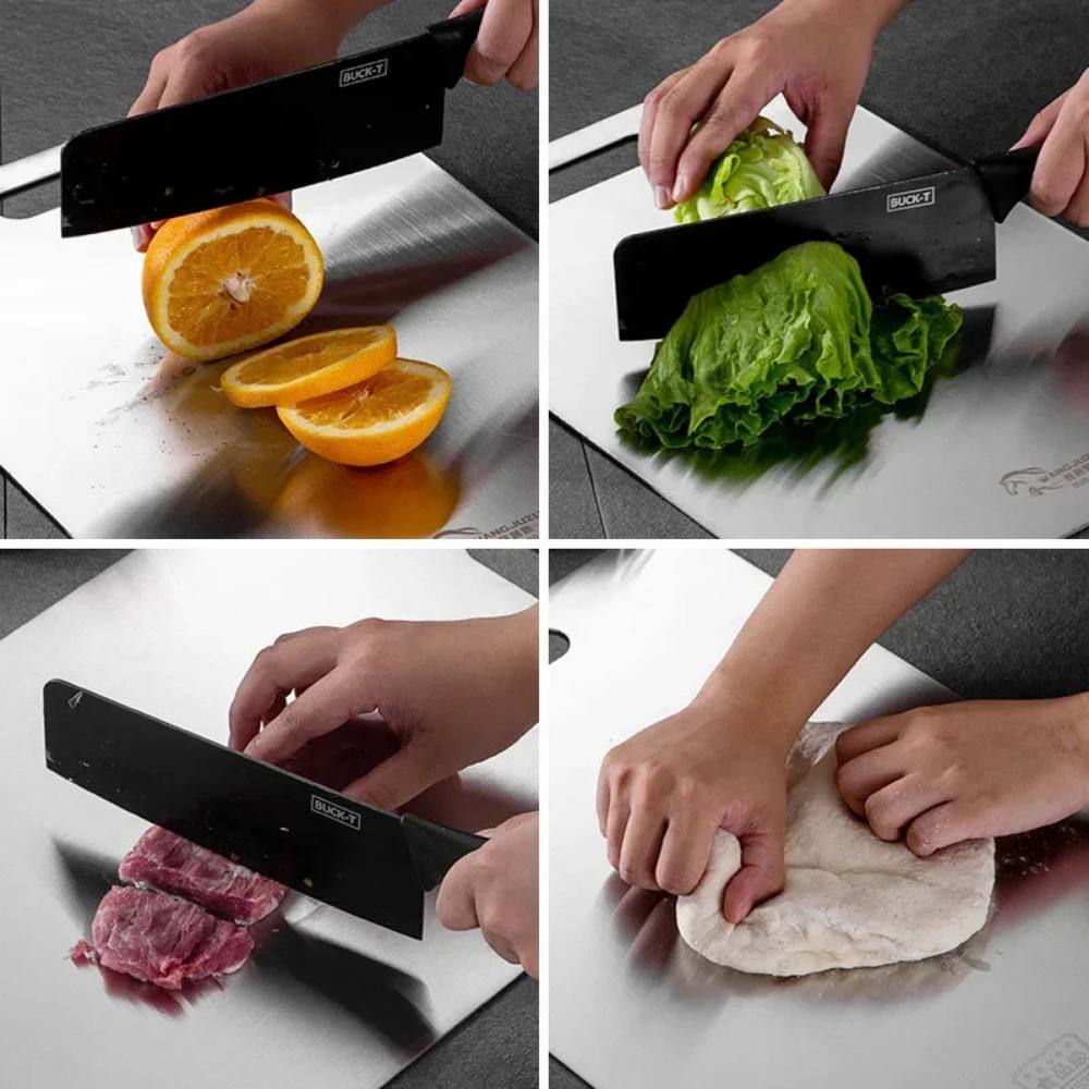 Stainless Steel Cutting Board Non-Porous Handle