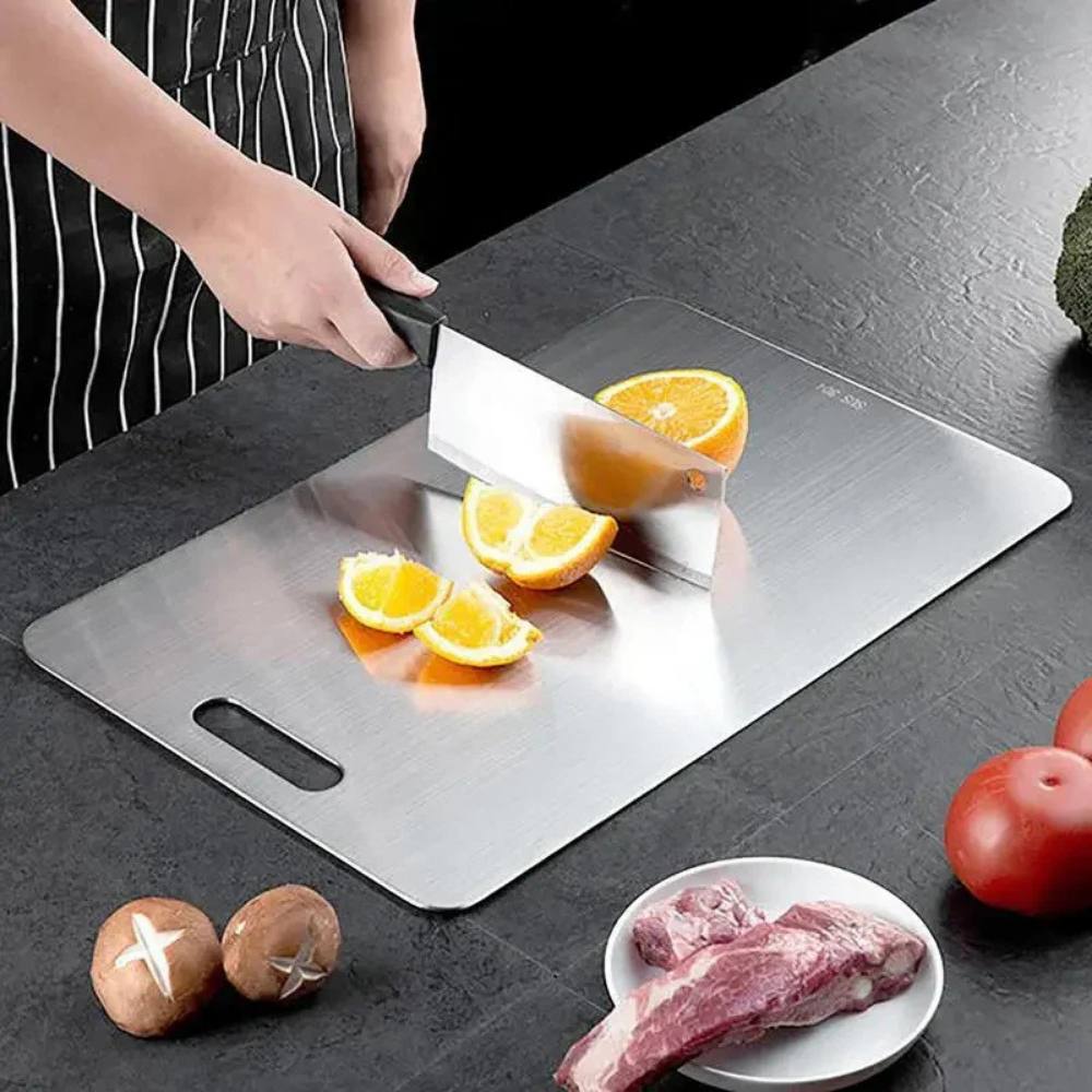 Stainless Steel Cutting Board Non-Porous Handle