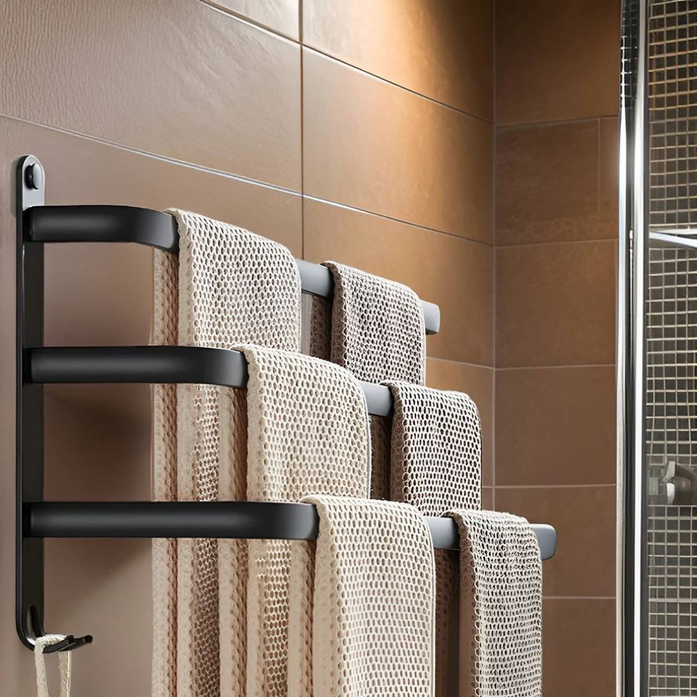 Aluminum Wall Mounted Towel Rack Moisture Resistant - Lenila