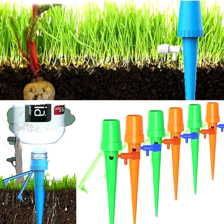 Plant Watering Spikes Adjustable Flow Valve Compatible Bottle Set