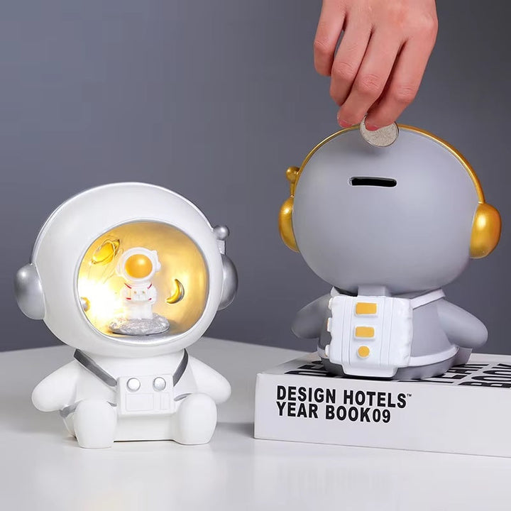 Kids 2-in-1 Astronaut Piggy Bank and Night Lamp