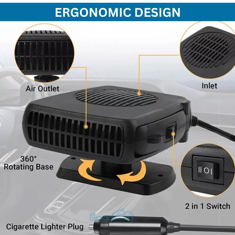 Portable Car Heater 12V with Rotatable Base