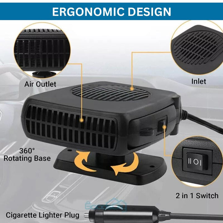 Portable Car Heater 12V with Rotatable Base