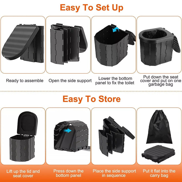 Portable Foldable Toilet Heavy-Duty Design