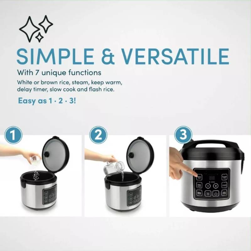 Multifunctional Digital Rice Cooker 20-Cup Capacity