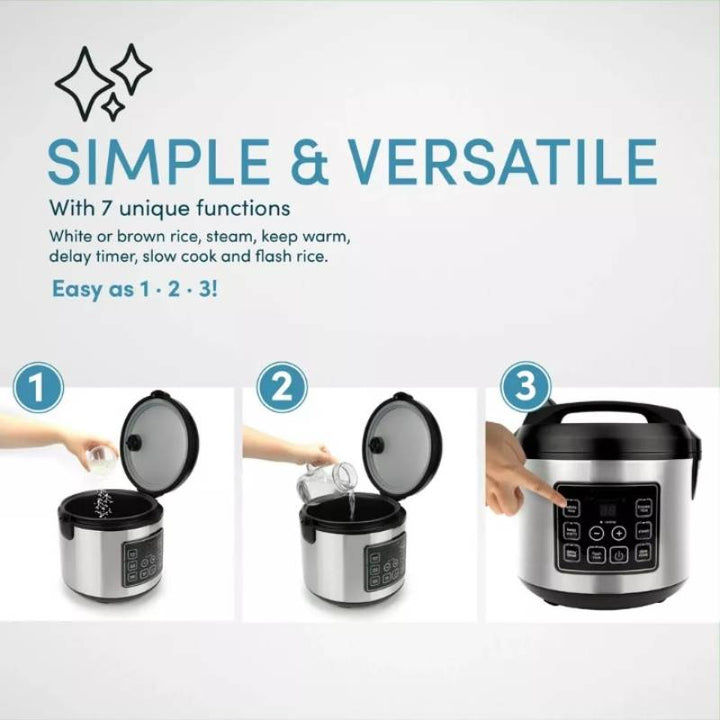 Multifunctional Digital Rice Cooker 20-Cup Capacity