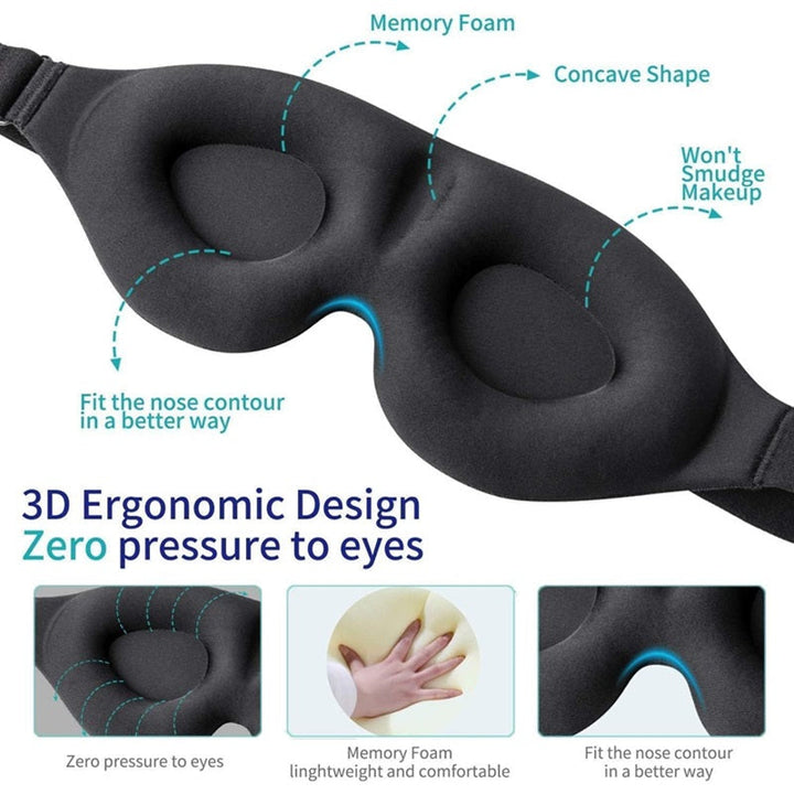 Sleep Mask 3D Contoured Blocking