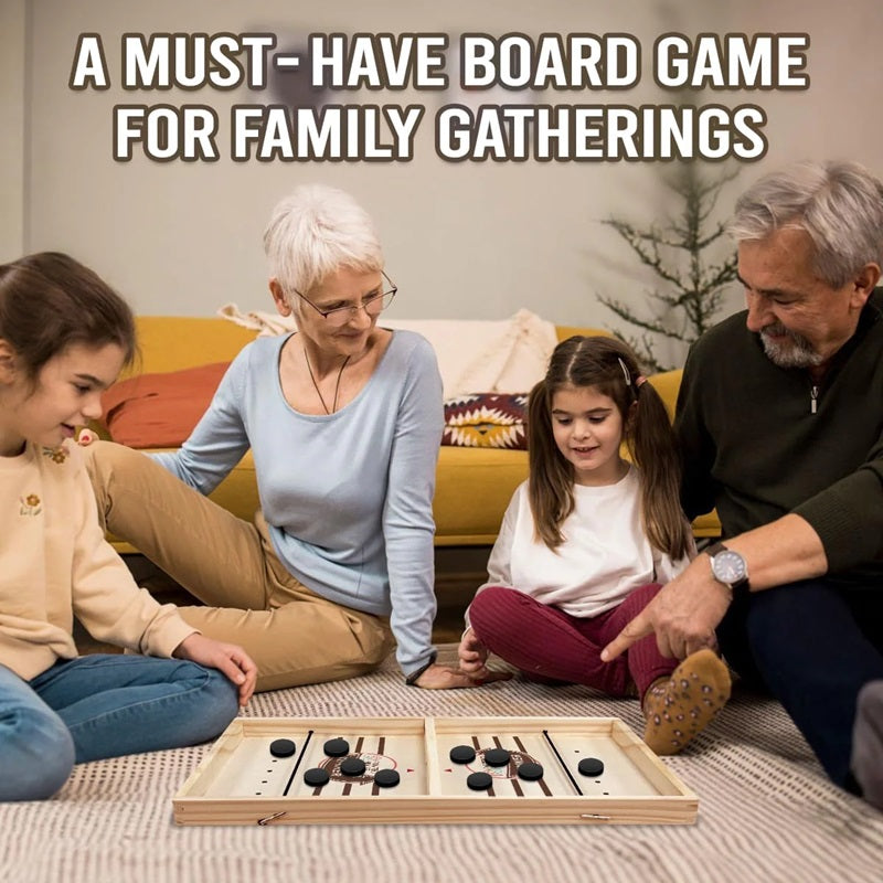 Sling Puck Game Wooden Fast-Paced Fun
