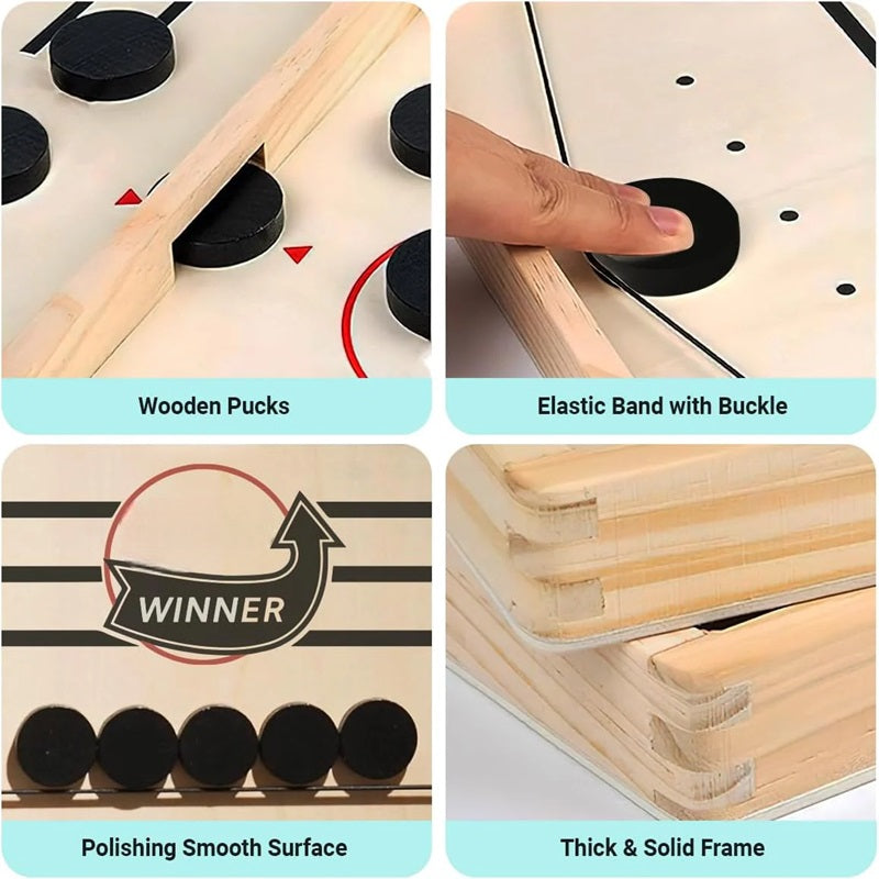 Sling Puck Game Wooden Fast-Paced Fun