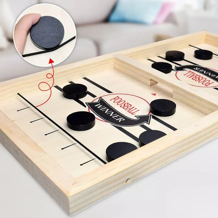Sling Puck Game Wooden Fast-Paced Fun