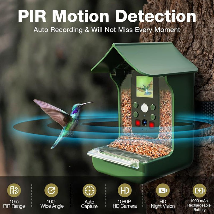 Smart Bird Feeder with PIR Motion Sensor and Automatic Capture