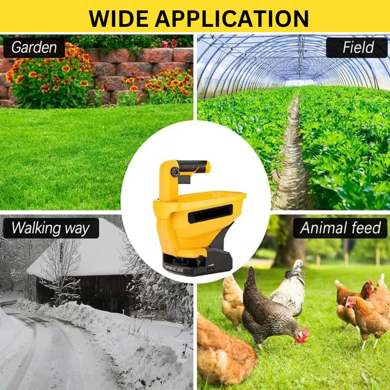 Cordless Fertilizer Spreader Compatible with Dewalt 20V 60V Li-Ion