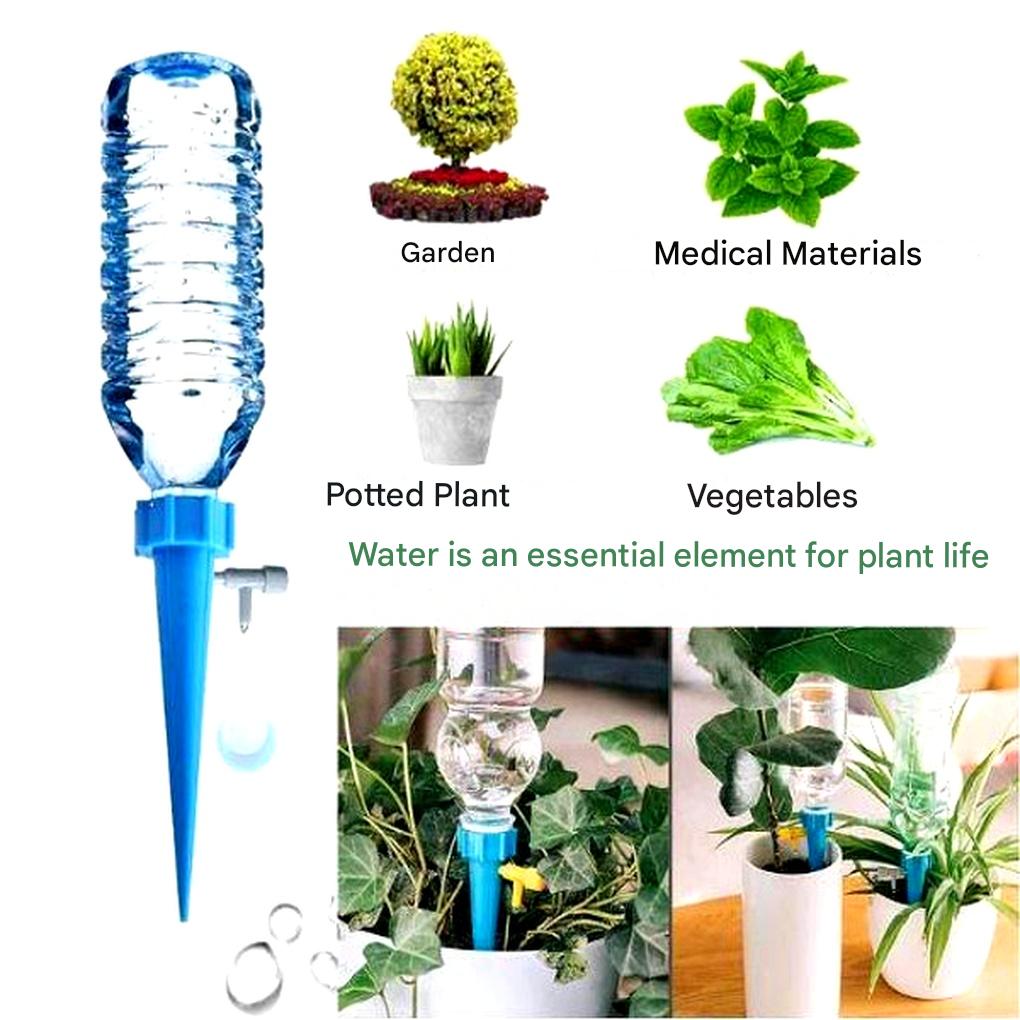 Plant Watering Spikes Adjustable Flow Valve Compatible Bottle Set