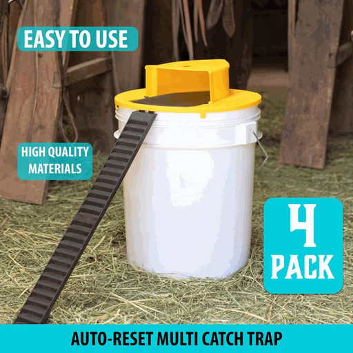4-Pack Mouse Trap Bucket Lid Plastic Durable