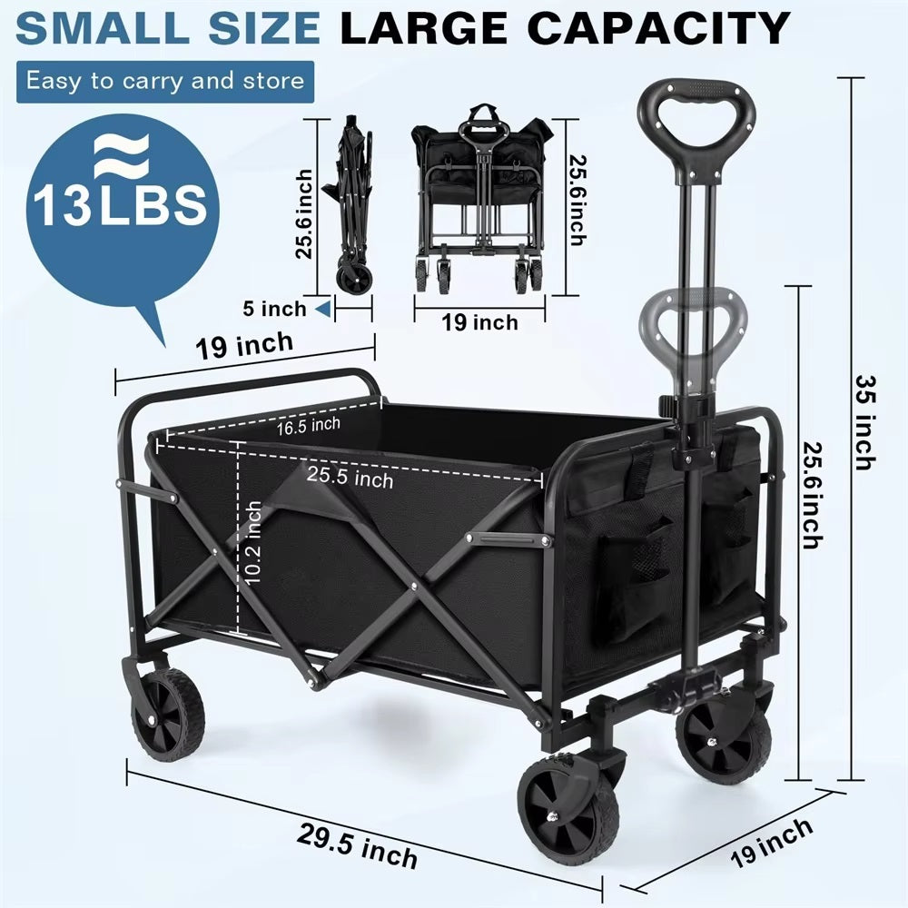 Foldable Wagon with Heavy-Duty All-Terrain Wheels