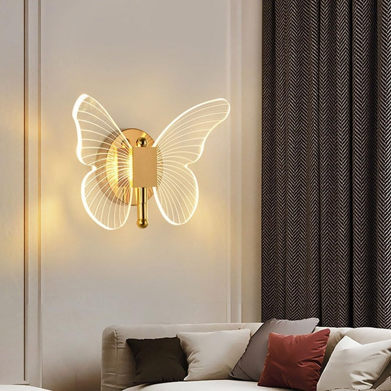 LED Wall Lamp Butterfly Shape Three Lighting Modes