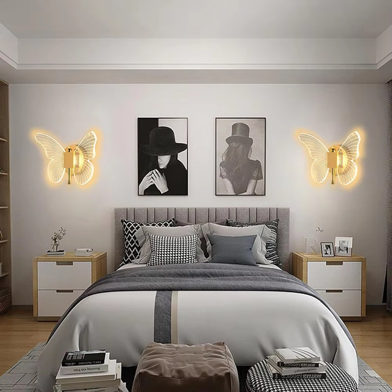 LED Wall Lamp Butterfly Shape Three Lighting Modes