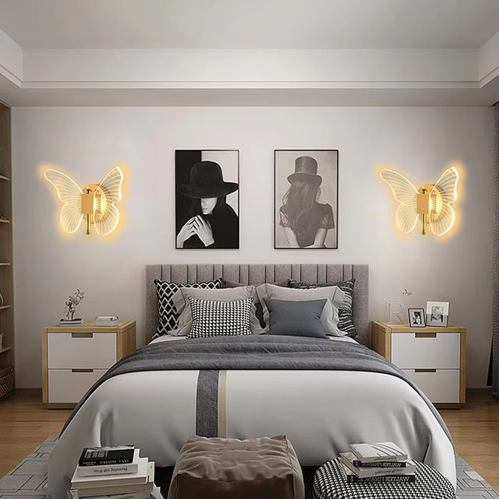 LED Wall Lamp Butterfly Shape Three Lighting Modes